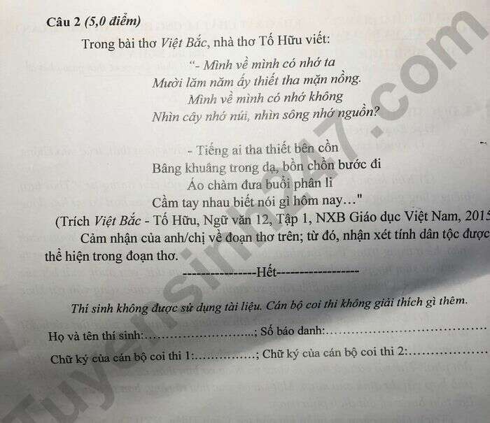 Đề thi thử Ngữ Văn sở Hải Dương 2024 có đáp án (ảnh 2)