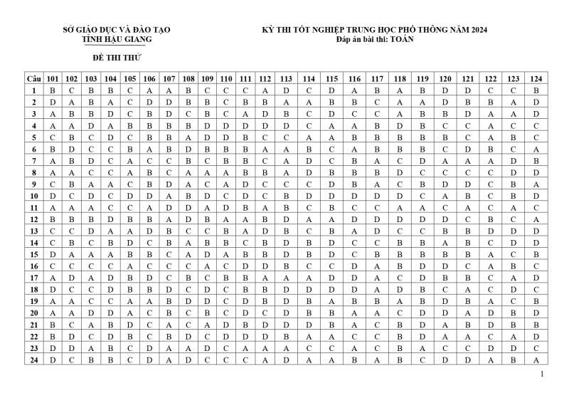 Đề thi thử Toán sở Hậu Giang 2024 có đáp án (ảnh 6)