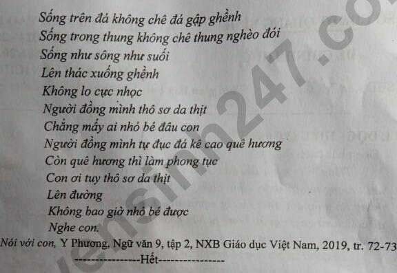 Đề thi vào lớp 10 môn Văn 2024 tỉnh Quảng Bình có đáp án (ảnh 2)