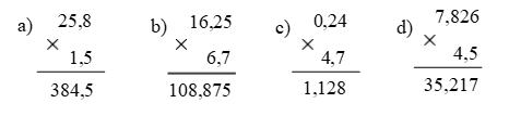 Đặt tính rồi tính: 25,8 × 1,5 (ảnh 1)