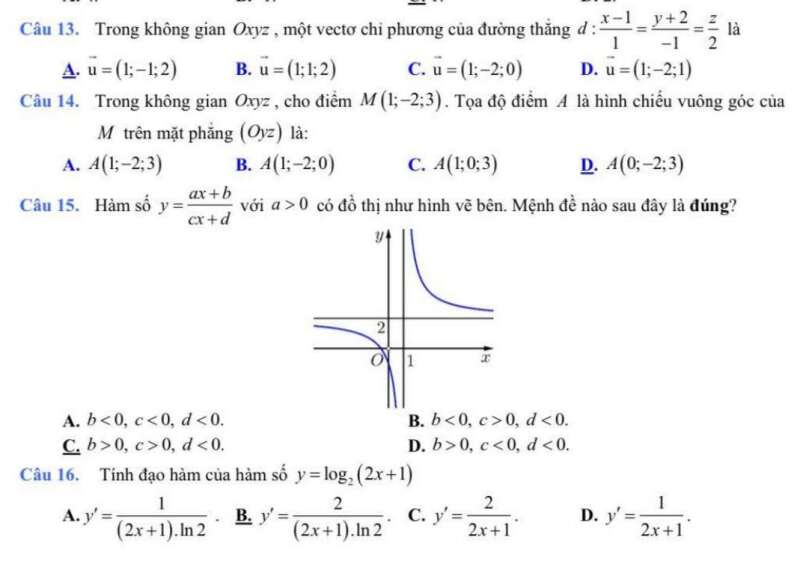 Đề thi thử THPT Quốc gia 2023 môn Toán trường THPT chuyên Thái Bình (ảnh 12)