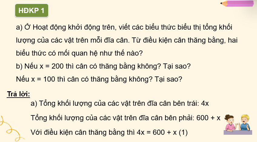 Giáo án PowerPoint Phương trình bậc nhất một ẩn (Chân trời sáng tạo) | Toán 8 (ảnh 2)