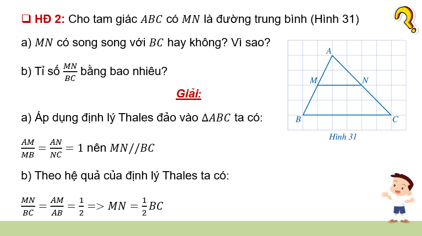 Giáo án PowerPoint Đường trung bình của tam giác (Cánh diều) | Toán 8 (ảnh 10)