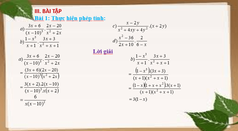 Giáo án PowerPoint Phép nhân, phép chia phân thức đại số (Cánh diều) | Toán 8 (ảnh 4)