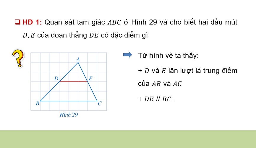 Giáo án PowerPoint Đường trung bình của tam giác (Cánh diều) | Toán 8 (ảnh 5)