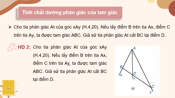 Giáo án PowerPoint Tính chất đường phân giác của tam giác (Kết nối tri thức) | Toán 8 (ảnh 7)