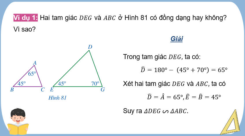 Giáo án PowerPoint Trường hợp đồng dạng thứ ba của tam giác (Cánh diều) | Toán 8 (ảnh 8)