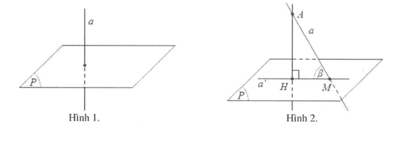 Góc giữa đường thẳng và mặt phẳng (ảnh 2)