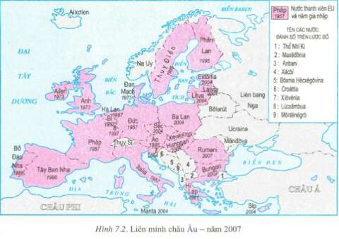 Giải Địa Lí 11 Bài 7 Tiết 1: EU – Liên Minh khu vực lớn trên thế giới (ảnh 1)