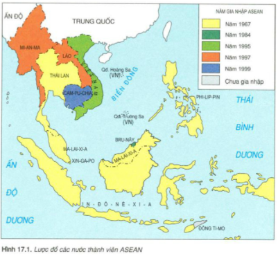 Giải Địa Lí 8 Bài 17: Hiệp hội các nước Đông Nam Á (ASEAN) (ảnh 1)