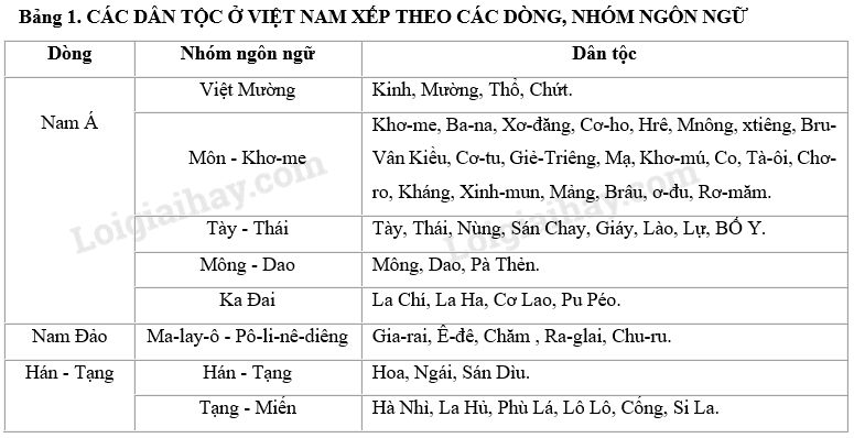 SBT Địa lí 9 Bài 1: Cộng đồng các dân tộc Việt Nam   | Giải SBT Địa lí lớp 9 (ảnh 1)
