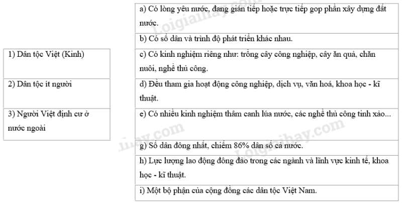 SBT Địa lí 9 Bài 1: Cộng đồng các dân tộc Việt Nam   | Giải SBT Địa lí lớp 9 (ảnh 2)