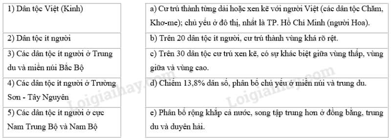 SBT Địa lí 9 Bài 1: Cộng đồng các dân tộc Việt Nam   | Giải SBT Địa lí lớp 9 (ảnh 4)
