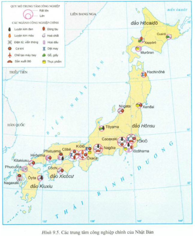 Giải Địa Lí 11 Bài 9 Tiết 2: Các ngành kinh tế và các vùng kinh tế - Nhật Bản (ảnh 1)