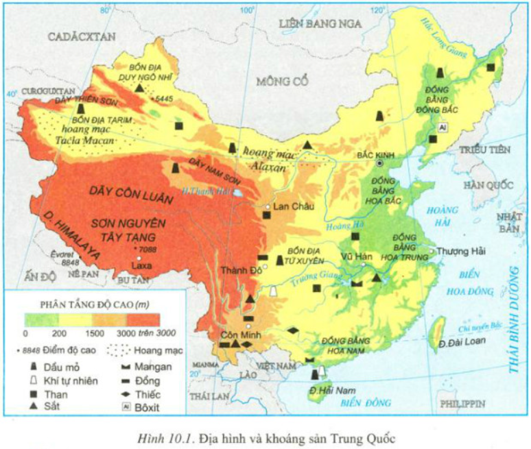 Giải bài tập Địa lý 11 bài 10: Tự nhiên, dân cư và sự phát triển kinh tế - Trung Quốc (ảnh 5)