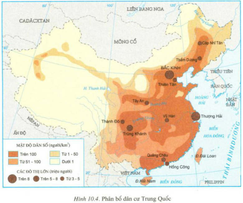 Giải bài tập Địa lý 11 bài 10: Tự nhiên, dân cư và sự phát triển kinh tế - Trung Quốc (ảnh 6)