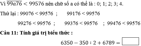 Trắc nghiệm Toán 4: Thi khảo sát đề số 3 có đáp án (ảnh 7)