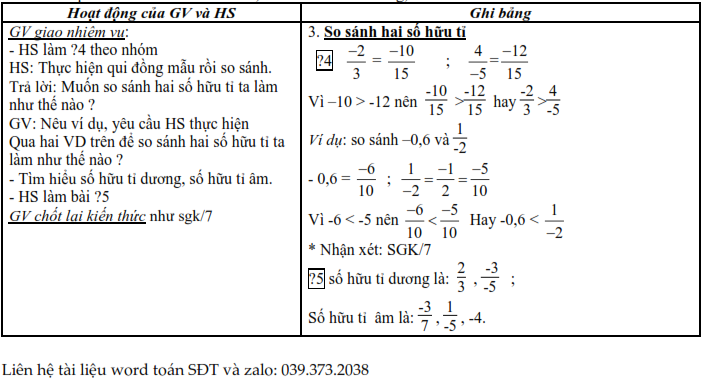 Giáo án Toán lớp 7 (ảnh 6)