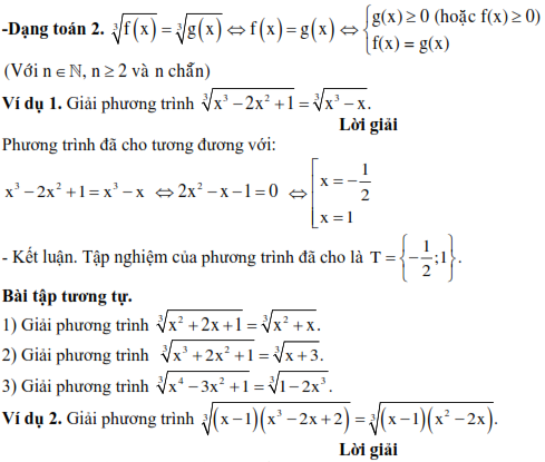 Các phương pháp giải toán phương trình vô tỉ Toán lớp 9 (ảnh 7)