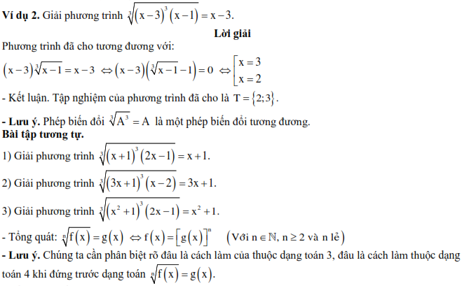 Các phương pháp giải toán phương trình vô tỉ Toán lớp 9 (ảnh 12)