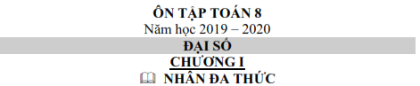 Đề cương học kì I môn Toán lớp 8 (ảnh 1)