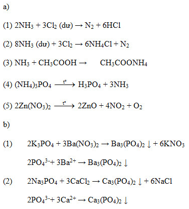 Hóa học 11 Bài 13: Bài tập: Tính chất của nitơ, photpho và hợp chất của chúng (Hình 1)