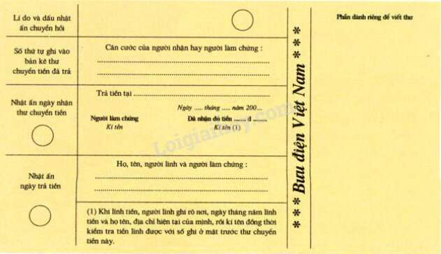 Vở bài tập Tiếng Việt lớp 4 trang 102, 103 Tập làm văn - Điền vào giấy tờ in sẵn | Giải VBT Tiếng Việt lớp 4 tập 2 (ảnh 7)