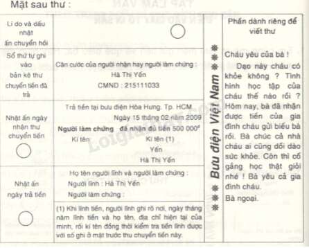 Vở bài tập Tiếng Việt lớp 4 trang 102, 103 Tập làm văn - Điền vào giấy tờ in sẵn | Giải VBT Tiếng Việt lớp 4 tập 2 (ảnh 8)
