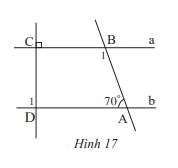 Cho Hình 17, biết a // b. Tính số đo các góc B1 và D1