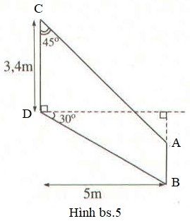 SBT Toán 9 Bài 5: Ứng dụng thực tế các tỉ số lượng giác của góc nhọn | Giải SBT Toán lớp 9 (ảnh 12)