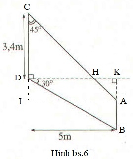 SBT Toán 9 Bài 5: Ứng dụng thực tế các tỉ số lượng giác của góc nhọn | Giải SBT Toán lớp 9 (ảnh 13)
