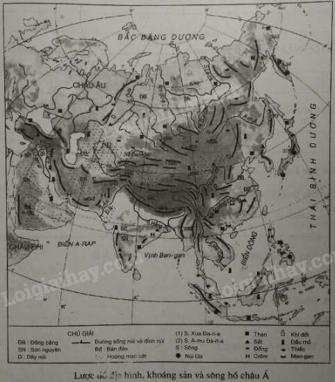 Vở bài tập Địa lí lớp 8 Bài 1. Vị trí địa lí, địa hình và khoáng sản châu Á | Giải VBT Địa lí lớp 8 (ảnh 2)