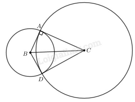 SBT Toán 9 Bài 5: Dấu hiệu nhận biết tiếp tuyến của đường tròn | Giải SBT Toán lớp 9 (ảnh 3)