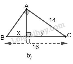 SBT Toán 9 Bài 1: Một số hệ thức về cạnh và đường cao trong tam giác vuông | Giải SBT Toán lớp 9 (ảnh 4)