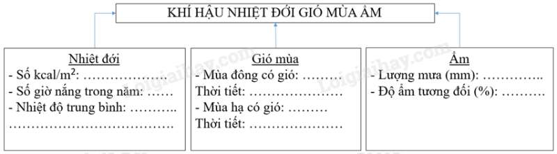 Vở bài tập Địa lí lớp 8 Bài 31: Đặc điểm khí hậu Việt Nam | Giải VBT Địa lí lớp 8 (ảnh 1)