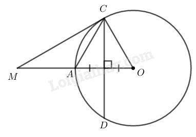 SBT Toán 9 Bài 5: Dấu hiệu nhận biết tiếp tuyến của đường tròn | Giải SBT Toán lớp 9 (ảnh 4)