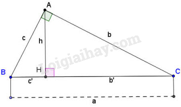 Giải Toán 9 Bài 1: Một số hệ thức về cạnh và đường cao trong tam giác vuông (ảnh 3)