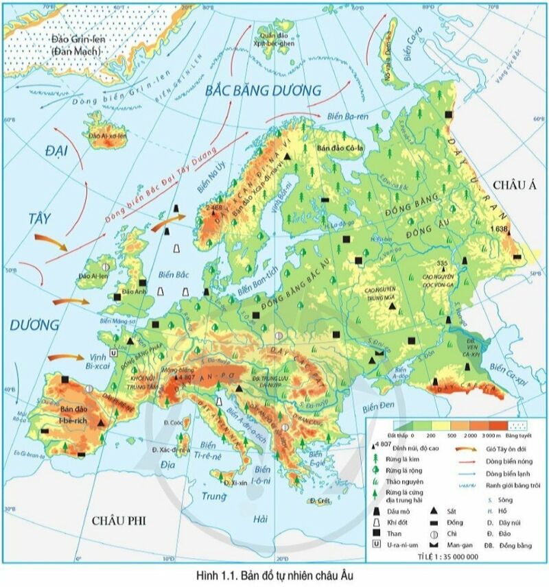 Địa lí 7 Bài 1: Vị trí, phạm vi và đặc điểm tự nhiên châu Âu | Cánh diều (ảnh 1)