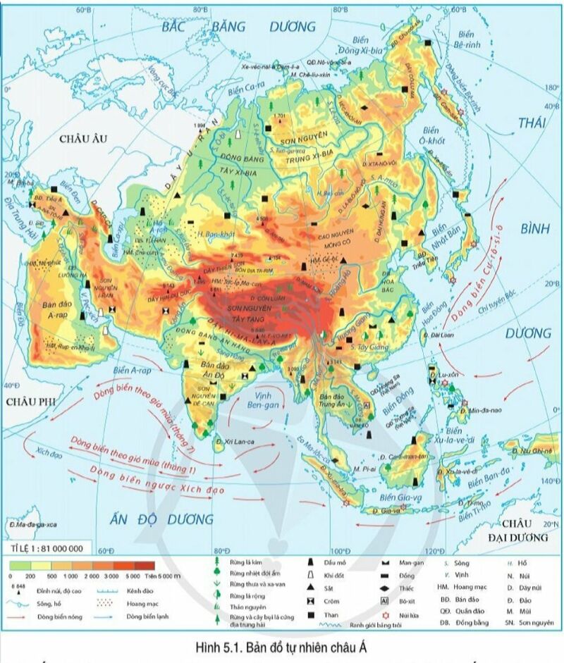 Địa lí 7 Bài 5: Vị trí địa lí, phạm vi và đặc điểm tự nhiên của châu Á | Cánh diều (ảnh 2)