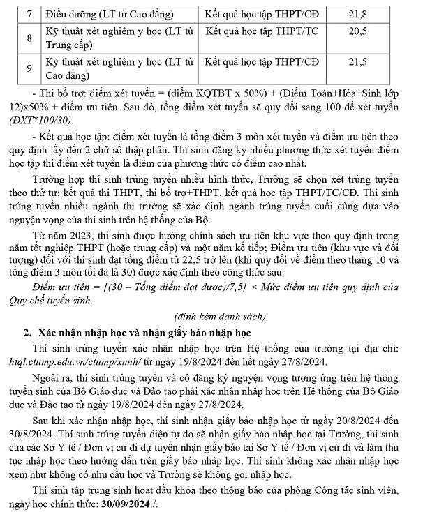 Đại học Y Dược Cần Thơ (YCT): Thông tin tuyển sinh, điểm chuẩn, học phí, chương trình đào tạo (2024) (ảnh 2)