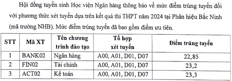 Học viện Ngân hàng - Phân viện Bắc Ninh (NHB): Thông tin tuyển sinh, điểm chuẩn, học phí, chương trình đào tạo (2024) (ảnh 1)