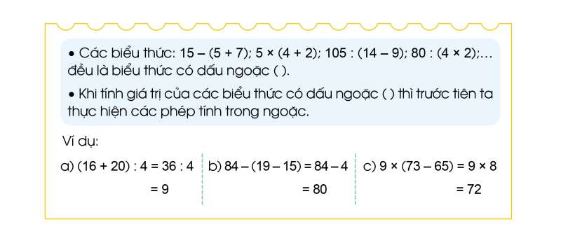 Lý thuyết Tính giá trị của biểu thức số (tiếp theo) trang 93 (Cánh diều 2022) hay, chi tiết | Toán lớp 3 (ảnh 4)