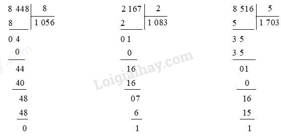 Toán lớp 3 trang 71, 72 Chia cho số có một chữ số trong phạm vi 100 000 (tiếp theo) | Cánh diều (ảnh 3)