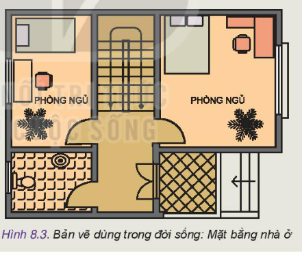 Hãy cho biết vai trò của bản vẽ mặt bằng nhà ở (Hình ) - Trường THCS Lê  Quý Đôn