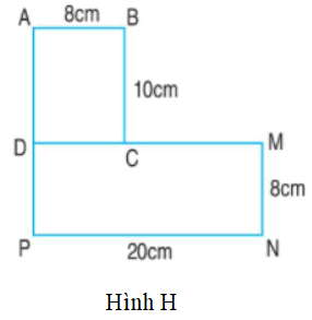 Hình H gồm hình chữ nhật ABCD và hình chữ nhật DMNP (ảnh 1)