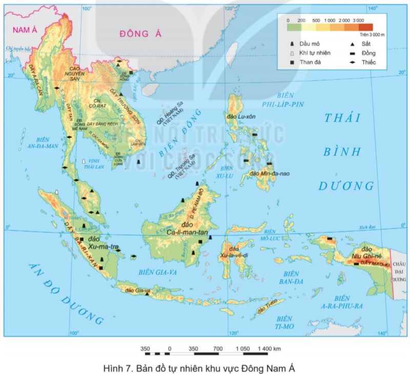 bản đồ địa hình Đông Nam Á