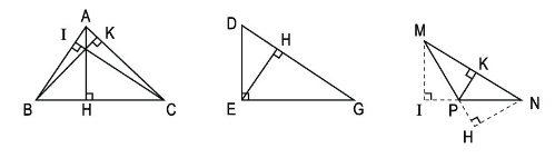 Nêu tên cạnh đáy và đường cao tương ứng trong mỗi hình tam giác (ảnh 1)