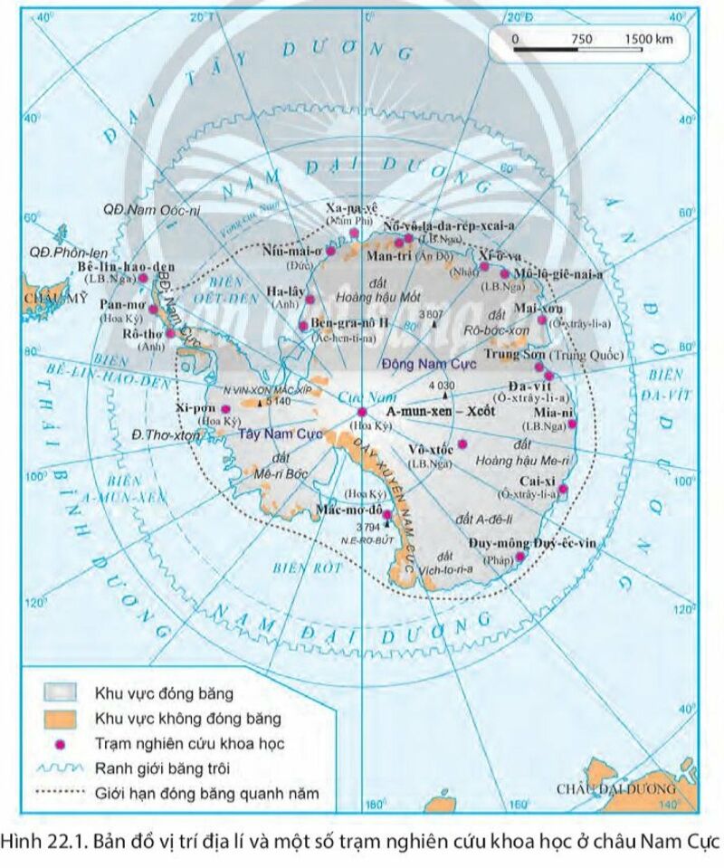 Địa Lí 7 Bài 22: Vị trí địa lí, lịch sử khám phá và nghiên cứu châu Nam Cực | Chân trời sáng tạo (ảnh 1)
