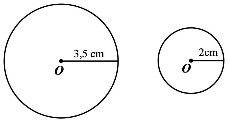 Vẽ hình tròn có đường kính d: d = 7cm