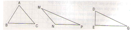 Trong các hình tam giác sau: Hình tam giác nào có ba góc nhọn (ảnh 1)